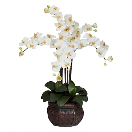 Nearly Natural Phalaenopsis with Decorative Vase Silk Flower Arrangement 1211-CR